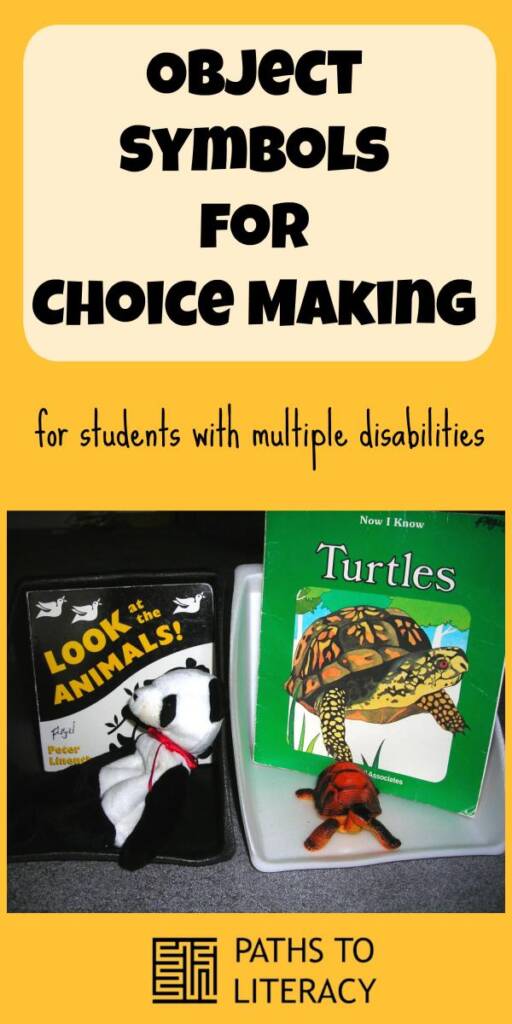Collage of object symbols for choice making