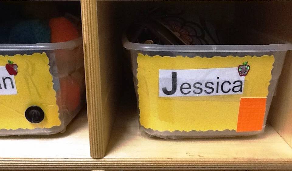 Name symbols on cubbies