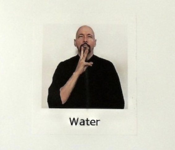 Man signing water