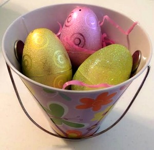Easter eggs in bucket