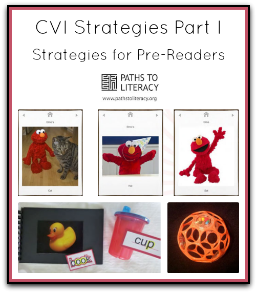 Collage of strategies for pre-readers with CVI