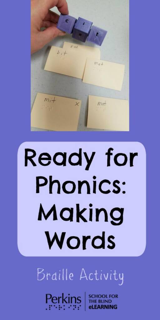 Collage of Braille Activity: ready for phonics - making words