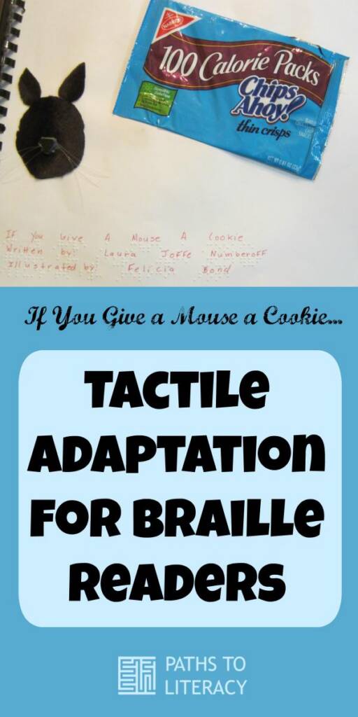 collage of tactile adaptation for braille readers of "If You Give a Mouse a Cookie"