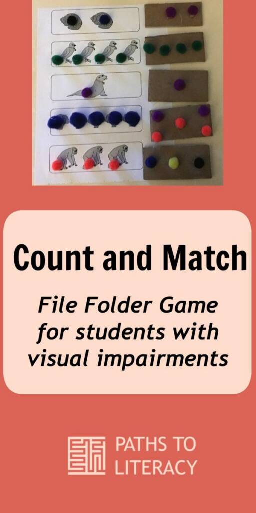 Collage of count and match file folder game