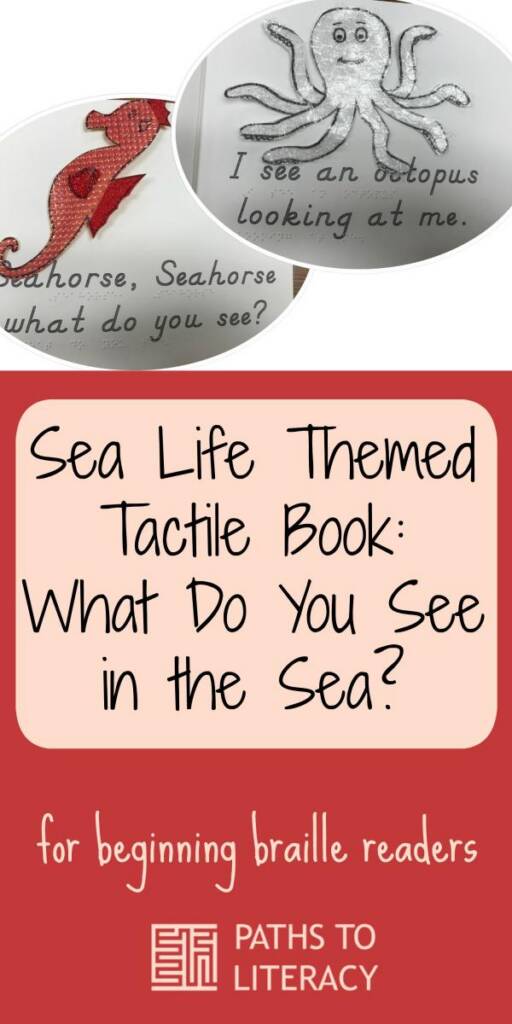 Collage of sea life themed tactile book: what do you see in the sea?