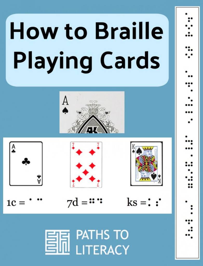 collage of How to Braille Playing Cards
