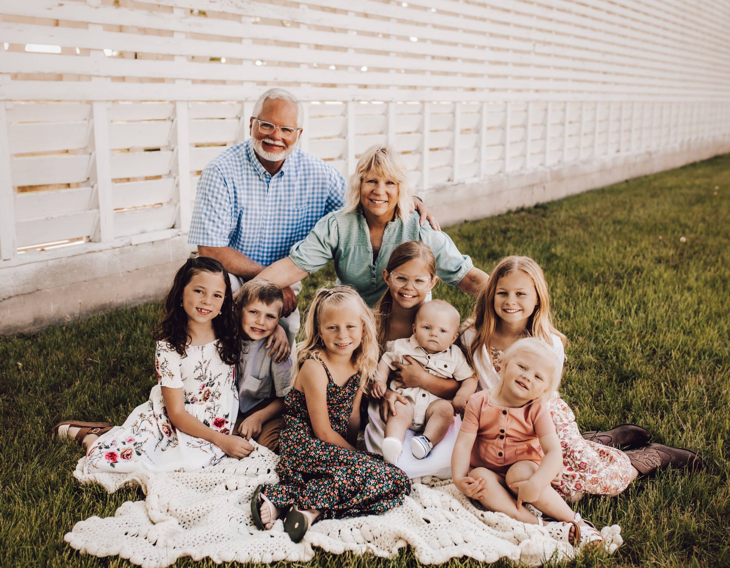 Mary with her husband and grandchildren.