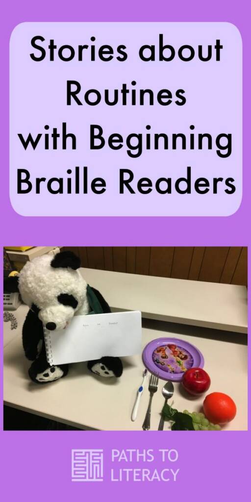 Stories about routines with beginning braille readers