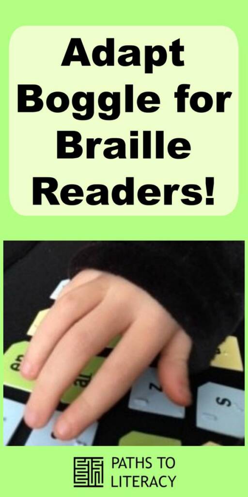 collage of adapting Boggle for braille readers
