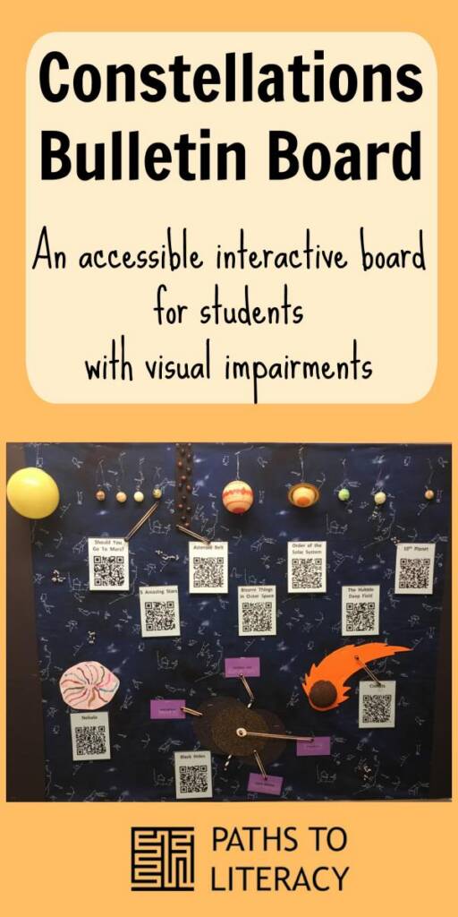 collage of constellations bulletin board: an accesible interactive board  for students with visual impairments