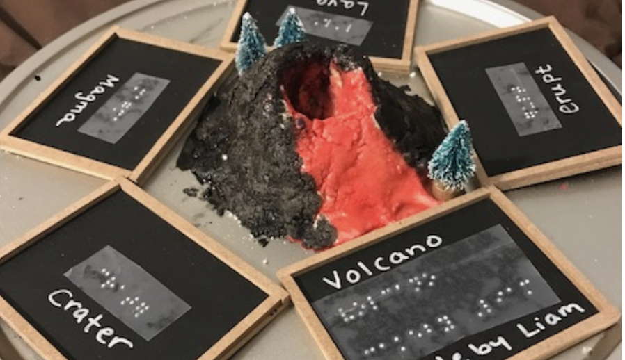 Volcano project with braille labels