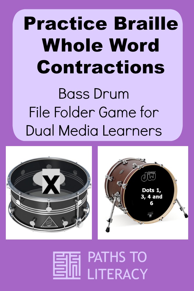 Collage of practice braille whole word contractions