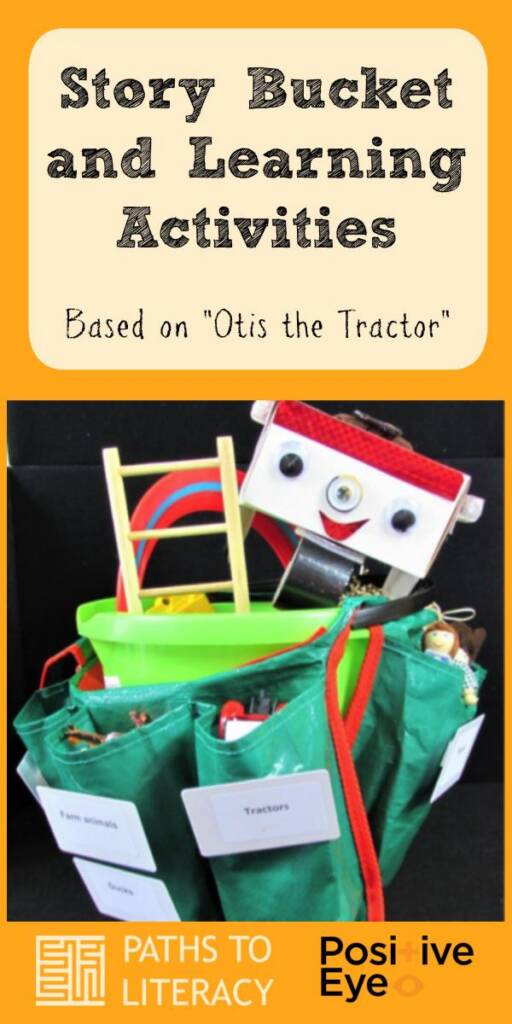 Collage of story bucket and learning activities