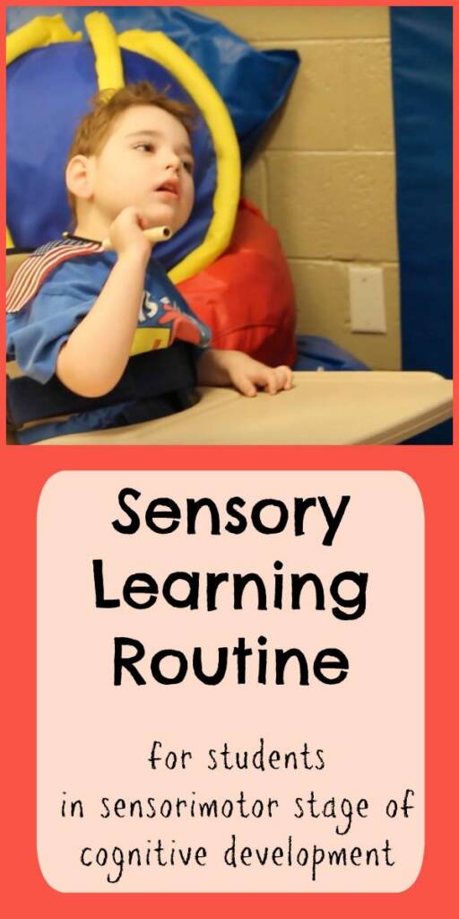 Collage of sensory learning routine