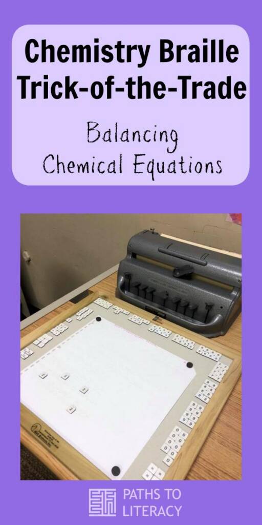 collage of chemistry braille trick-of-the-trade balancing chemical equations