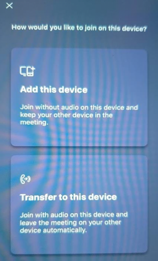 How would you like to join on this device?