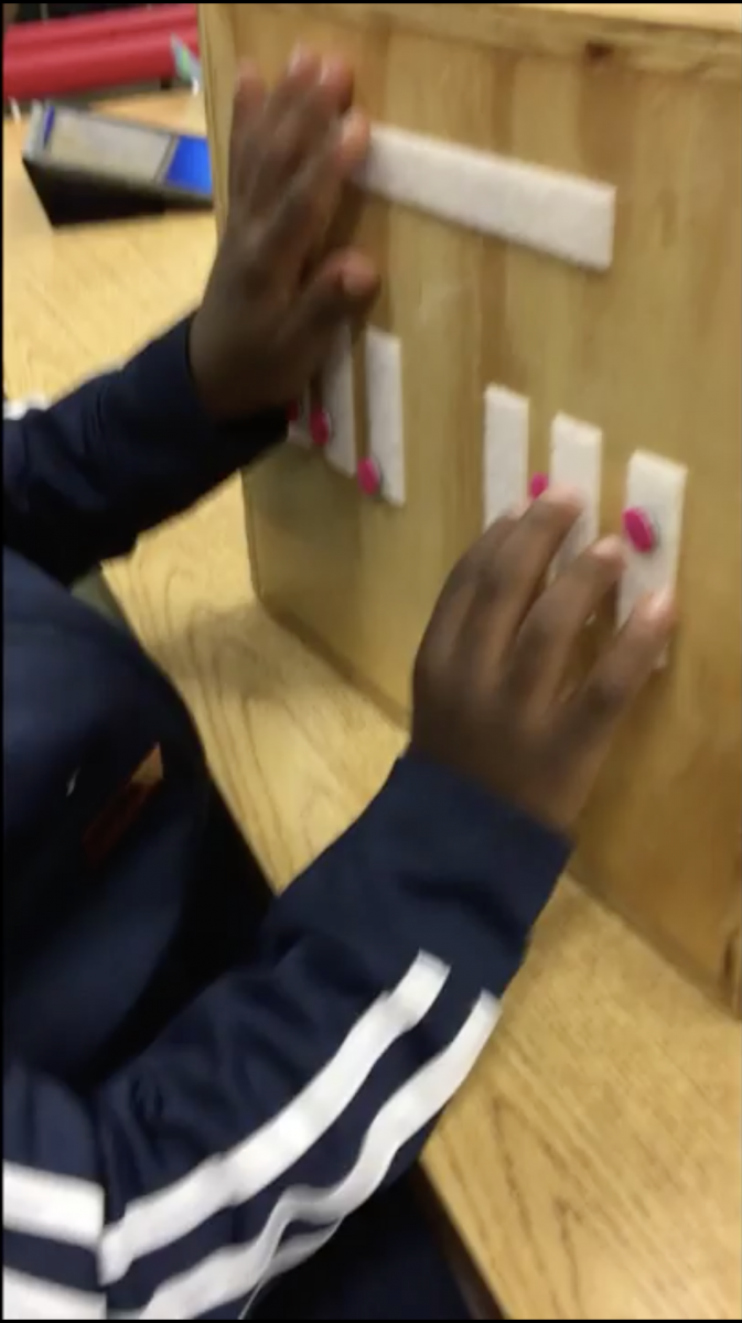 Braille Box standing on its end for younger child