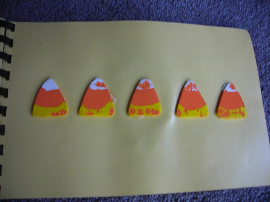 five pieces of candy corn