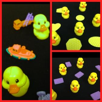 Three-dimensional yellow ducks