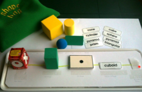 foam board with 3D and 2D blocks