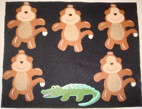 Story board with five little monkeys