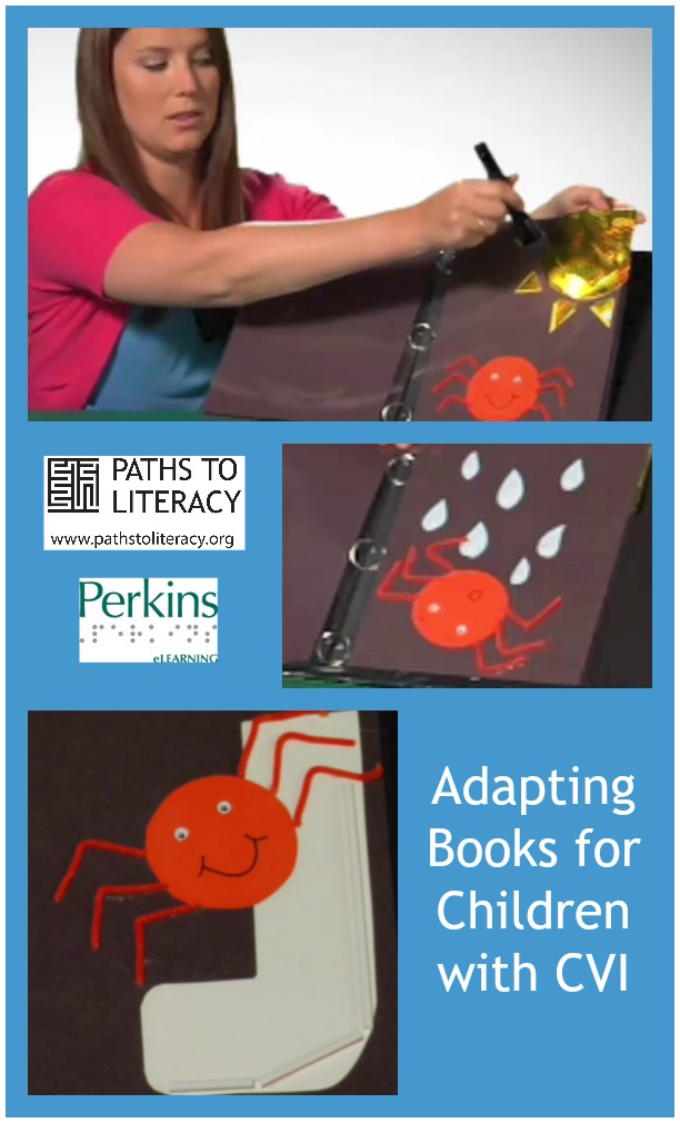 Collage of adapting books for children with CVI