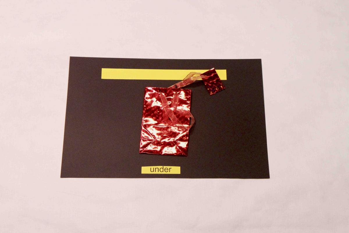 Red Mylar bag with word 
