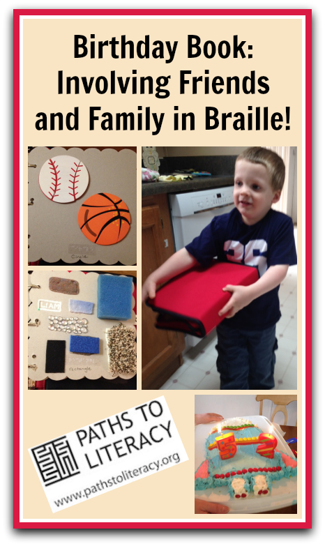 Birthday book collage: Involving friends and family in braille