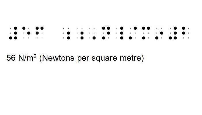 Braille example of compound units