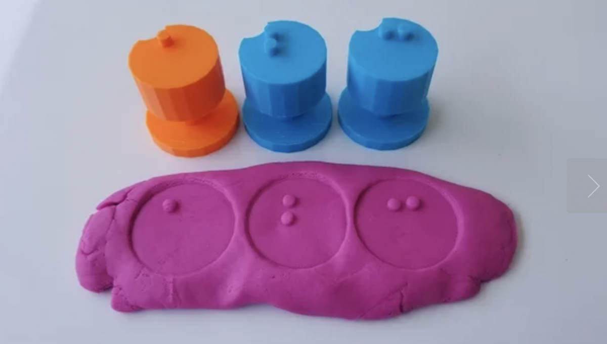 Braille playdoh stamper