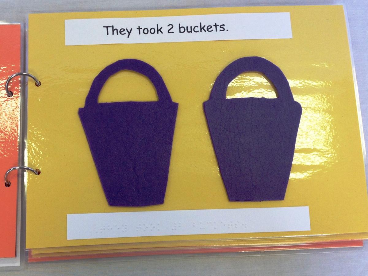 They took 2 buckets. They took 2 buckets