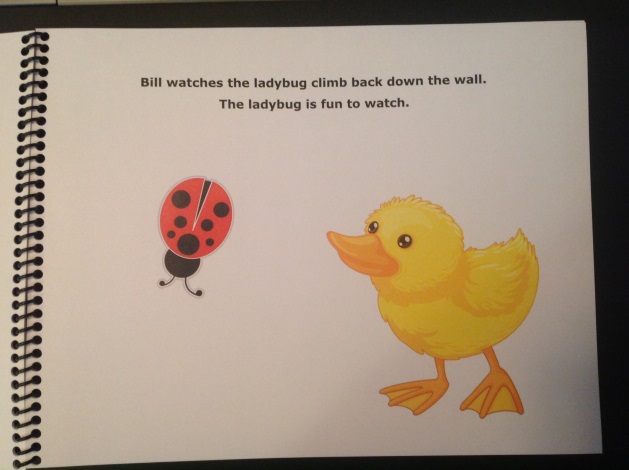 a picture of a duck and a ladybug with text