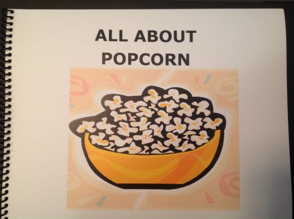 cover of book with a picture of a bowl of popcorn and the title All About Popcorn