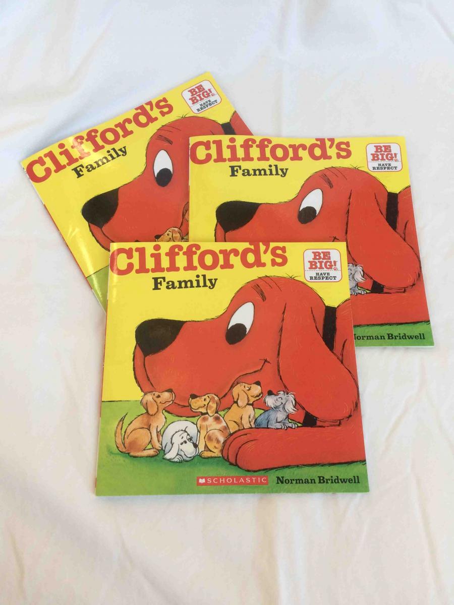 Three copies of Clifford books