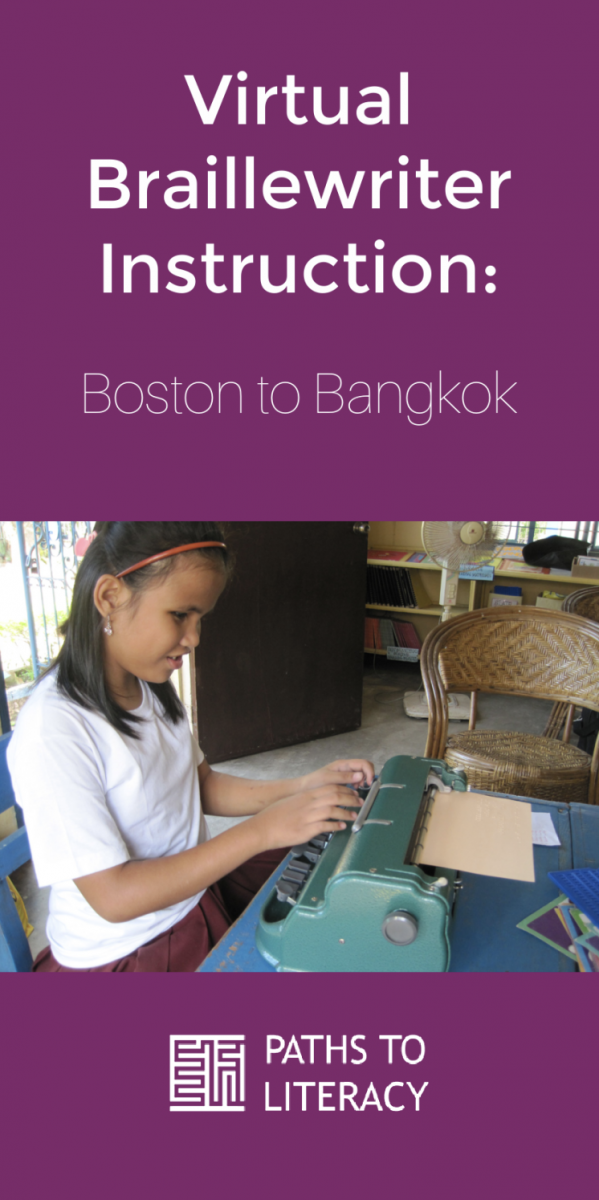 Collage of virtual braillewriter instruction