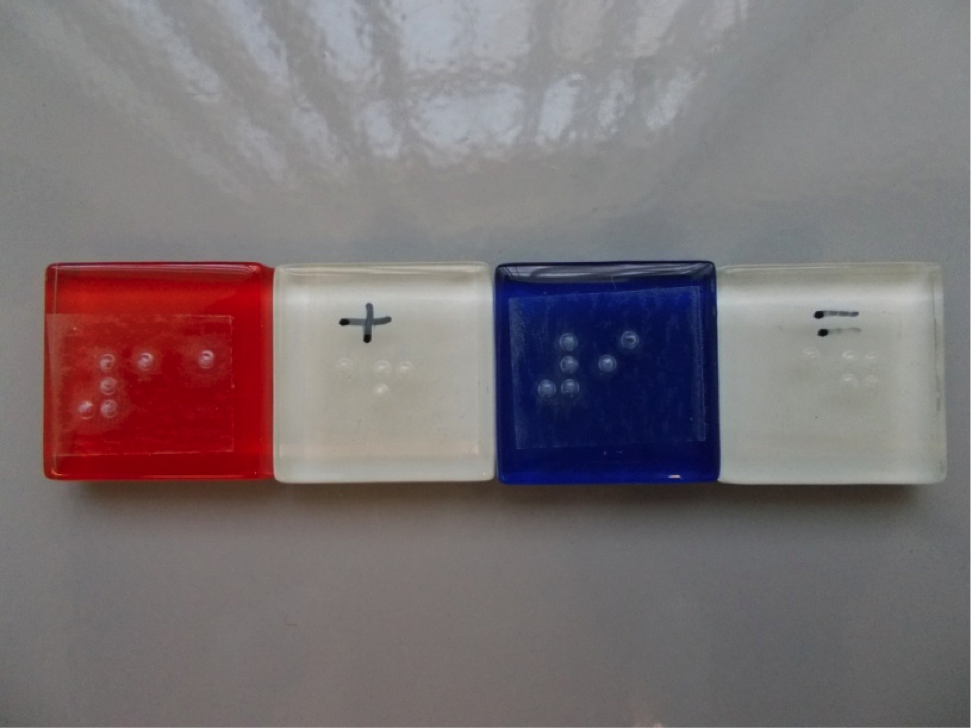 A small piece of fridge magnet on the back of each tile enables the child to position on a magnetic board. 