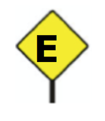 E on traffic sign
