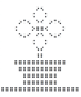 braille design for a flower in a pot