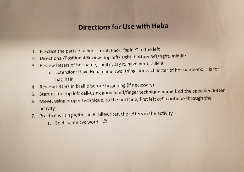 directions for using Heba's book