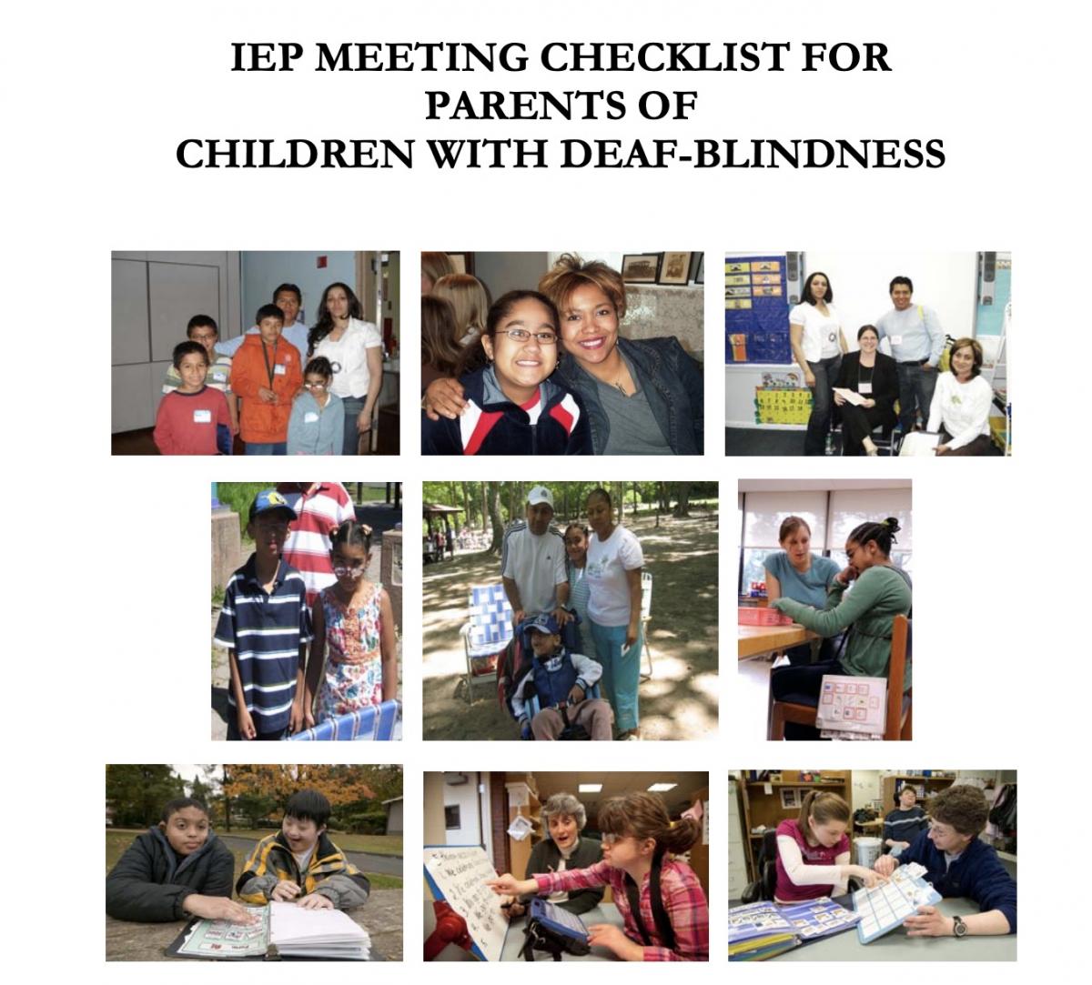 IEP Meeting Checklist for Parents of Children with Deafblindness