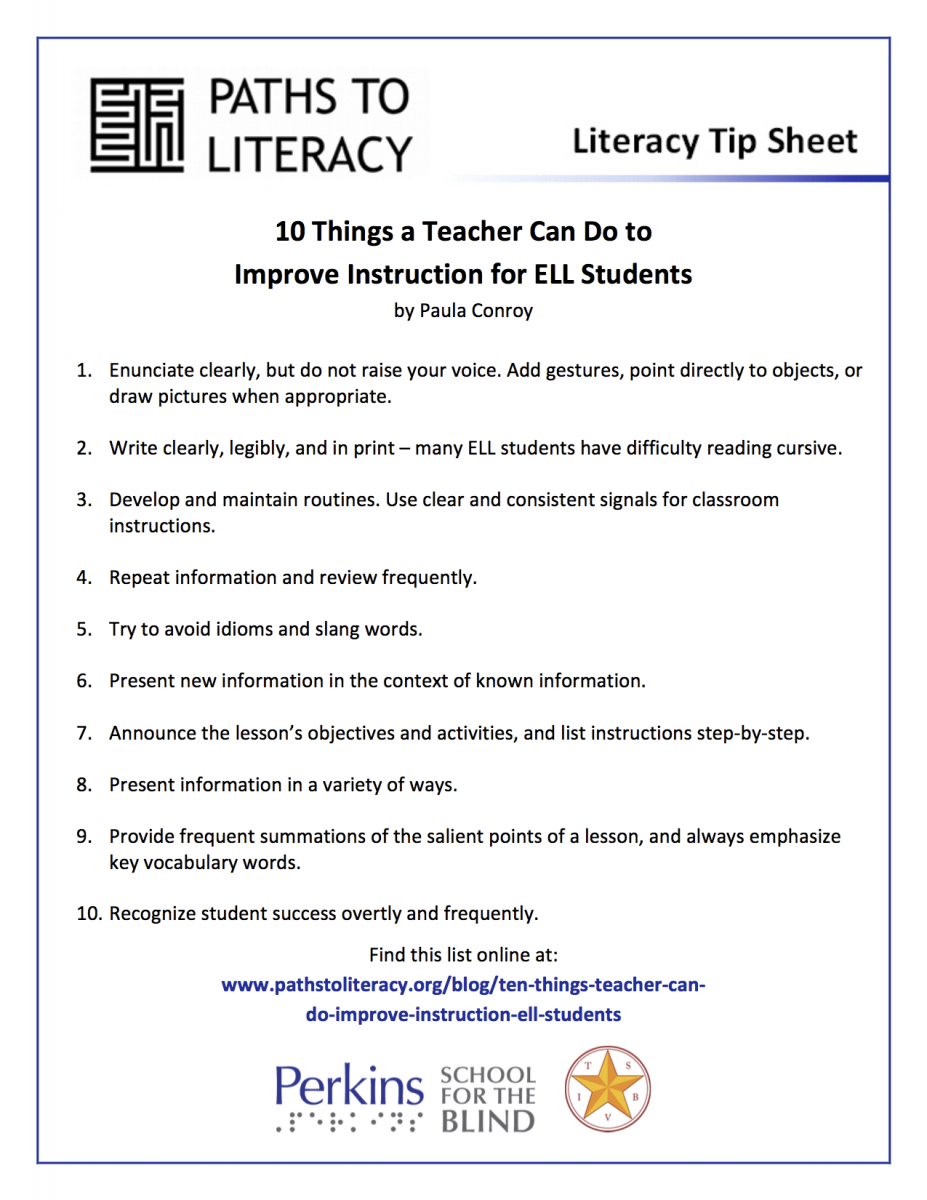 10 things a teacher can do to improve instruction for ell students