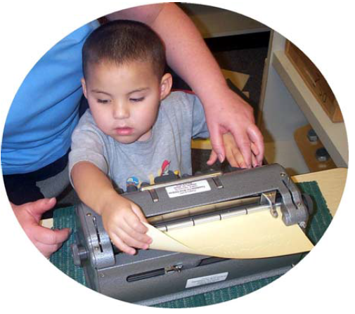 Learning how to put paper in braille writer