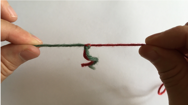 Tying on a new color of yarn
