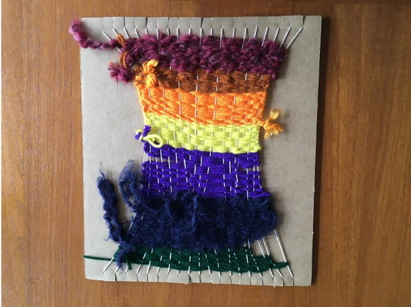 Woven piece with multiple colors of yarn