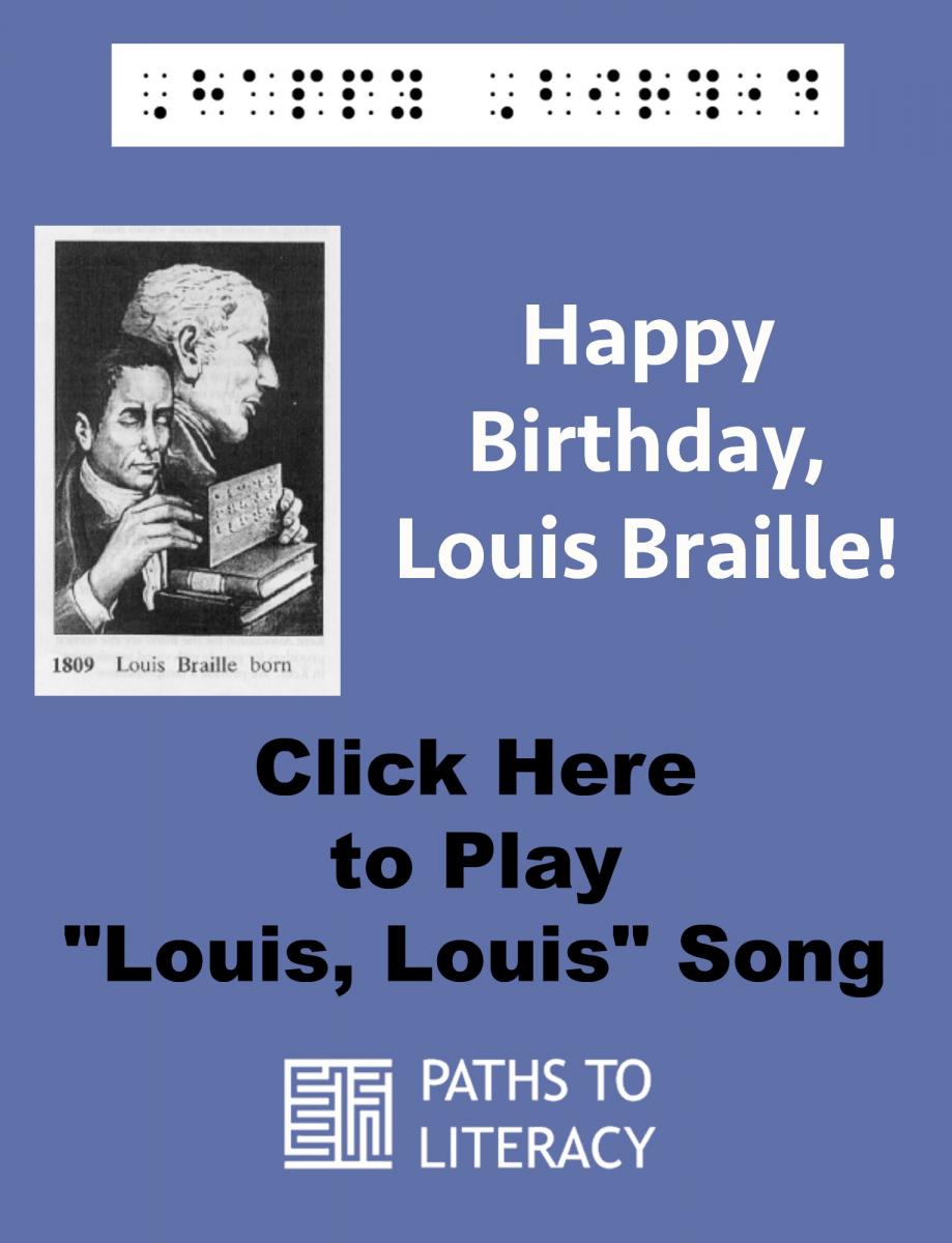 Louis Braille birthday collage