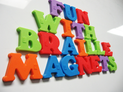 Braille magnetic letters