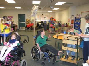 Classroom with students who have multiple disabilities