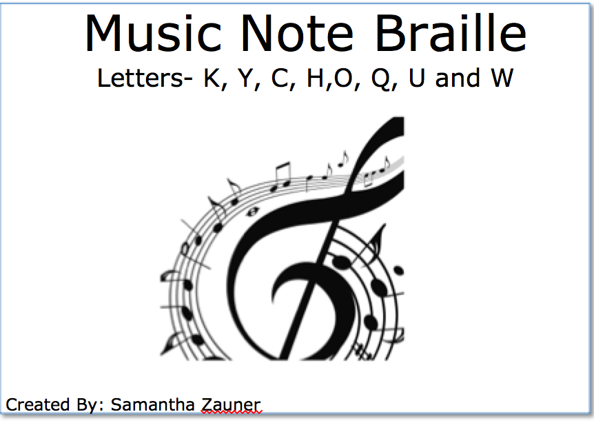 Music Note Braille File Folder Game