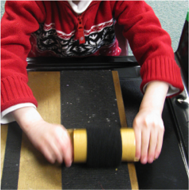 Child rolling velcro cylinder