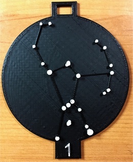 3D printed disk of the constellation Orion